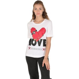 Love Moschino - T-shirt - Wit - Katoen - Inlegwerk