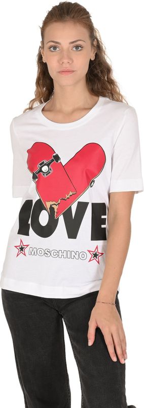 Love Moschino - T-shirt - Wit - Katoen - Inlegwerk