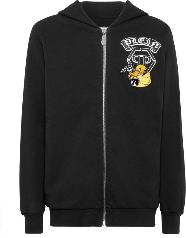 Philipp Plein - Sweatjacket Gothic Duck - Fleece Jack - Zwart