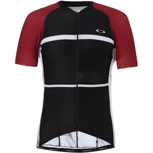 Oakley - Korte Mouw Zip Up - Fietsshirt - Zwart Rood