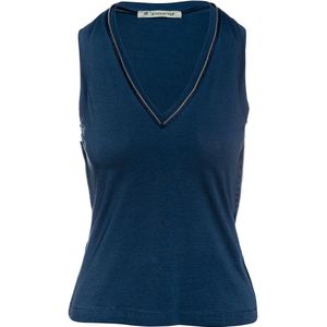 Mouwloze Top - Stretch Jersey - Diepe V-hals - Ritsdetail