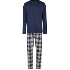 Phil & Co - Heren Pyjama Set Lang - Blauw/Grijs Geruit