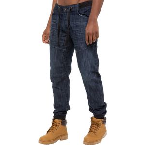 Enzo - Denim Cuffed Jogger Jeans - Donkerblauw - Heren
