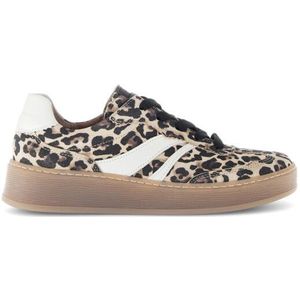 GABOR - Sneakers Laag - Beige / Bruin / Zwart / Wit - Dierenprint - Leer
