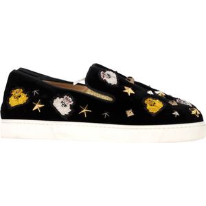 Christian Louboutin Mister Academy Slip On Sneakers In Zwart Fluweel