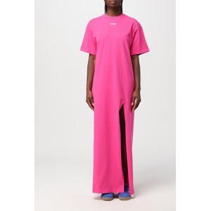 Maxi Dress - Fuchsia - Shirtjurk - Relaxed Fit - Korte Mouwen