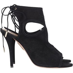 Aquazzura Sexy Thing 105 Cut-out Sandalen in Zwart Suède