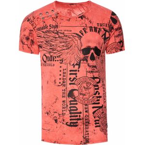 Rusty Neal - T-shirt - Gewassen - Flying-Skull Print - Heren