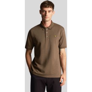 Lyle And Scott - Chunky Slub Polo Shirt - Olijf - Poloshirt