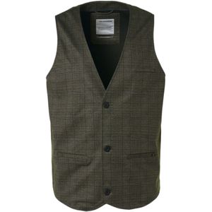 No Excess Gilet jersey stretch check taupe