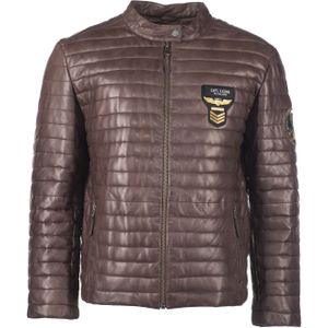 Top Gun - TG20191054 - Leren Jas - Met Borduursel - Ronde Halskraag