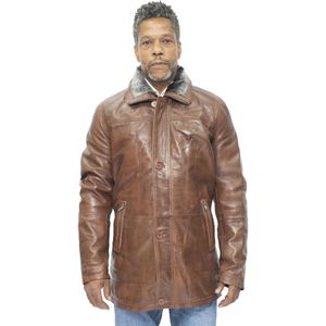 Heren - Leren Trenchcoat - Zwart - Aleppo