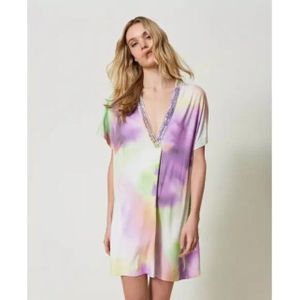 Twin-set - Korte Kaftan - Tie-Dye Print - Meerkleurig - Viscose/Elastaan