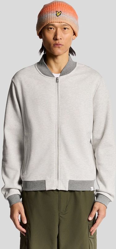 Lyle & Scott - Half Raglan Mouw Jersey Bomber - Grijs