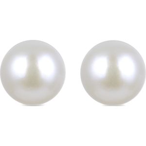 Luxenter - Essential - Oorstekers - 925 Sterling Zilver - Witte Parel - Gerhodineerde Afwerking