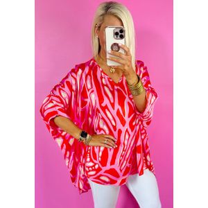 Abstracte Print Zijde Blouse