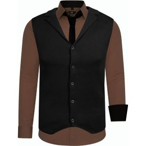 Set van 3 overhemden met vest en stropdas