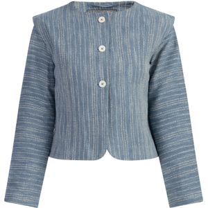 DreiMaster - Kort Blazerjack - Blauw - Gestreept