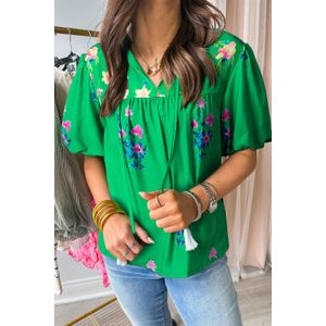 Bloemenprint Blouse Korte Mouwen