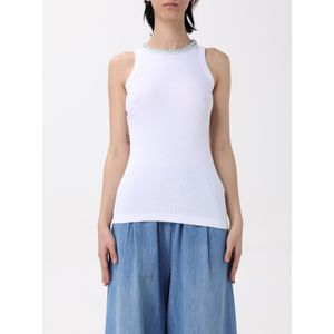 Geribbelde Tanktop met Versierde Halslijn