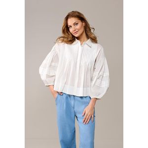 Alice - Blouse - Wit - Met Plooien - Oversized Pasvorm