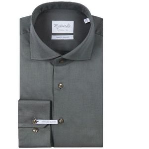 Michaelis Zilver overhemd met subtiele diagonale strepen (extra lange mouwen)