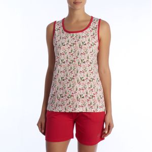 Damen-Schlafanzug aus Baumwolle mit breiten Trägern KL45250