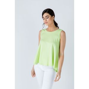 Zomertop - Groene - Mouwloos - Ronde Zoom - Stretch Jersey Stof