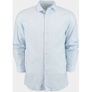 Bos Bright Blue Casual hemd lange mouw loewe li-co ws stripe shirt l 24107lo03bo/210 l.blue