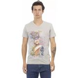 V-hals T-shirt met militaire print