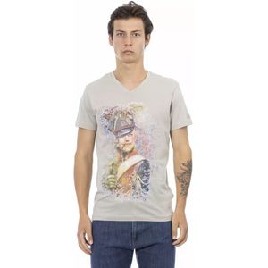 V-hals T-shirt met militaire print