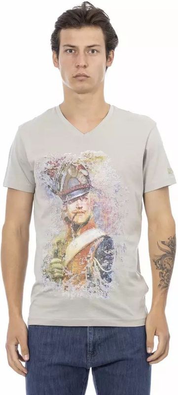 V-hals T-shirt met militaire print