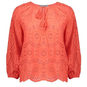 Geisha Top coral broderie