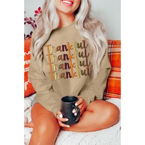 Dankbare Grafische Lange Mouwen Top