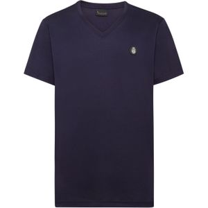 Billionaire - T-shirt V-Neck SS - Blauw - Katoen - Korte Mouwen