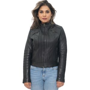 Dames - Bikerjack - Zwart - Konya - Leren