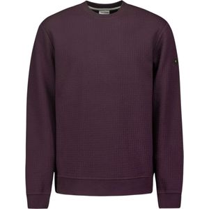 No Excess Sweater crewneck double layer jacqu aubergine