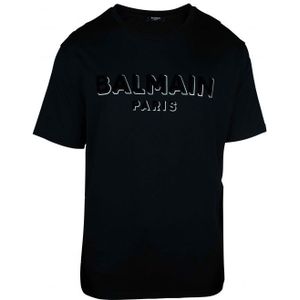 Balmain - T-shirt - Zwart - Oversized - Korte Mouwen - Ronde Kraag