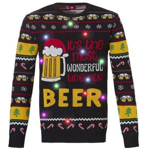 Apollo Foute kersttrui heren met led lampjes bier