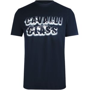 Cavalli Class Smoke Bold Logo Marineblauw T-shirt