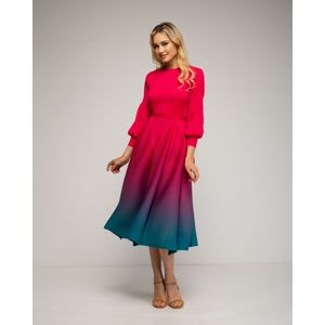 Geplooide Midi-jurk - Iriserend - Bandeaujurken