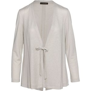 Open Front - Linnen Vest - Gebreid - Lange Mouwen