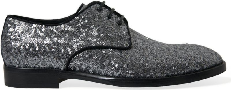 Dolce & Gabbana - Derby Schoenen - Zilver/Zwart - Leer