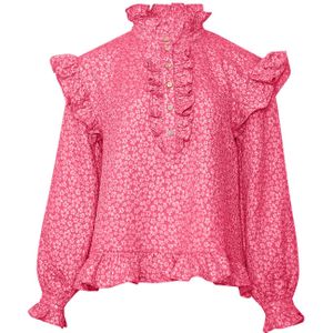 Reno Ruby Ruffle Blouse in Roze
