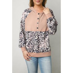 Luipaardprint Hoodie Sweater