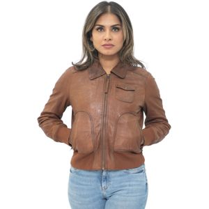 Dames - MA-1 Varsity Jack - Leren Jas - Zwart