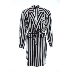 Dolce & Gabbana Mannen Zwart Jasje Nachtjapon Wit Katoenen Badjas