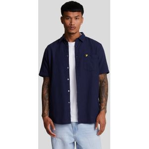 Lyle And Scott - Short Sleeve Basket Weave Shirt - Navy