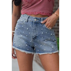 Parel Versierde Spijkerbroek Shorts