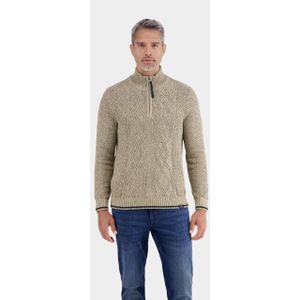 Lerros - Gebreide Trui - Tender Beige - Met Kabelpatroon en Colkraag